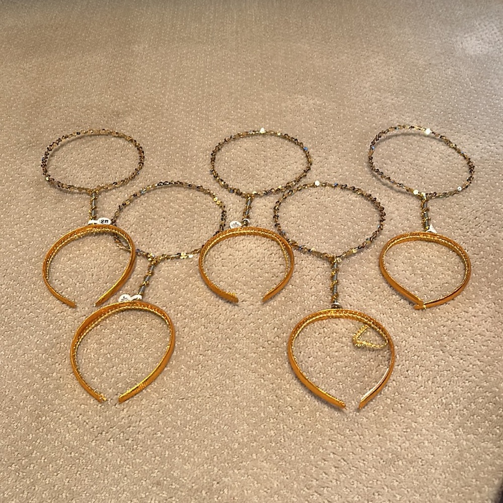 5 Gold Sequins Angel Halo Christmas Headbands
